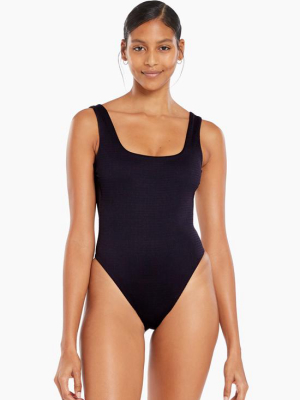 Reese Scoop Back One Piece - Black Ecotex