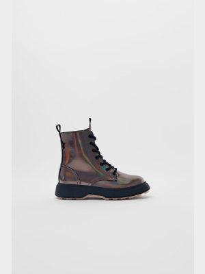 Iridescent Ankle Boots