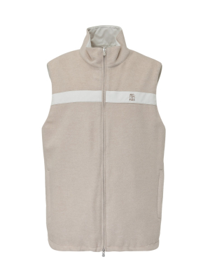 Brunello Cucinelli Reversible Logo Embroidered Gillet