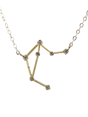 Libra Constellation Cz Outline Necklace