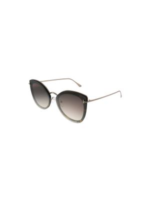 Tom Ford Charlotte Tf 657 52g Womens Butterfly Sunglasses Dark Havana 62mm