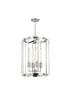 Hudson Valley Lighting Hyde Park 4-bulb Pendant - Polished Nickel