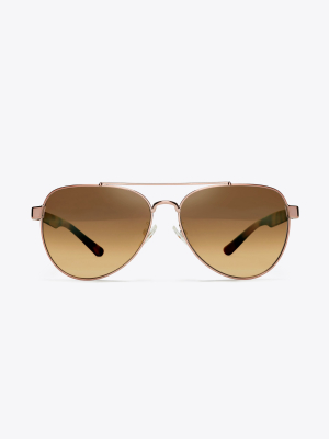 T-logo Pilot Sunglasses