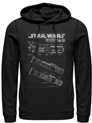 Men's Star Wars Lightsaber Diagram Pull Over Hoodie