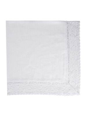 Nomi K White Lace Edge Napkin - Set Of 4