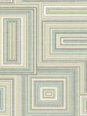 Attersee Squares Wallpaper In Blue And Green From The Lugano Collection By Seabrook Wallcoverings