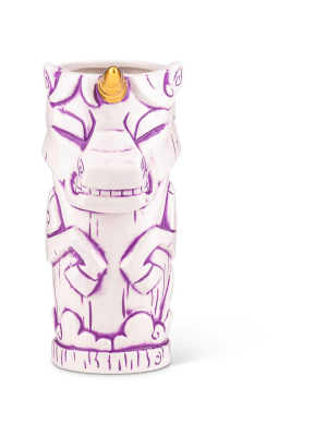 Beeline Creative Geeki Tikis White Unicorn Fantasy Mug | Ceramic Tiki Style Cup | Holds 19 Ounces