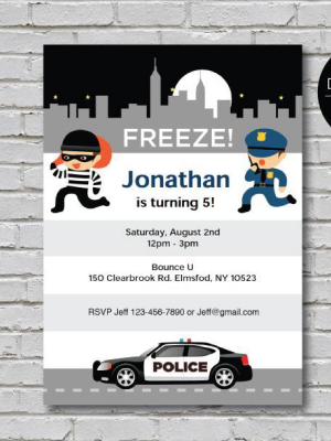 Police Theme Invitation - Digital