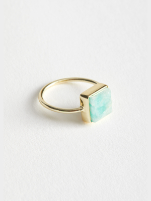 Square Stone Pendant Ring