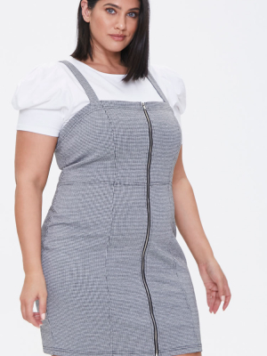 Plus Size Zippered Pinafore Dress