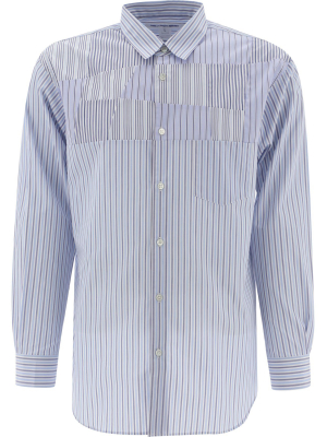 Comme Des Garçons Shirt Panelled Striped Shirt