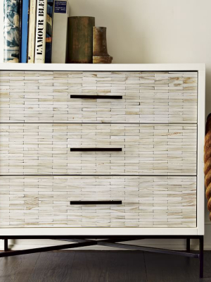 Wood Tiled 3-drawer Dresser