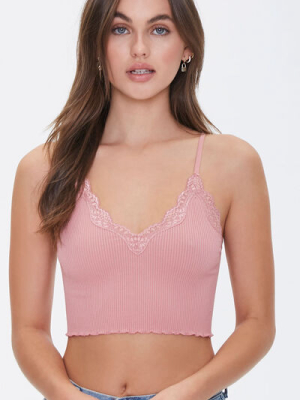 Seamless Lace-trim Bralette