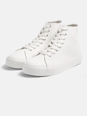 White Chunky Steep Hi-top Sneakers