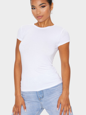 Basic White Crew Neck Fitted T Shirt