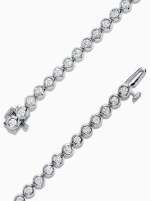 Effy Pave Classica 14k White Gold Bezel Set Diamond Tennis Bracelet, 1.69 Tcw