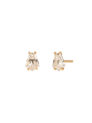 Reya White Topaz Earrings - Yellow Gold