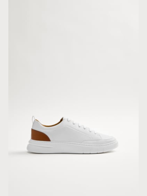 Contrast Heel White Sneakers