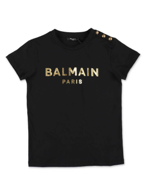 Balmain Kids Logo Printed T-shirt