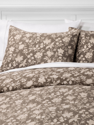 Family Friendly Floral Duvet Cover & Pillow Sham Set Natural - Threshold™