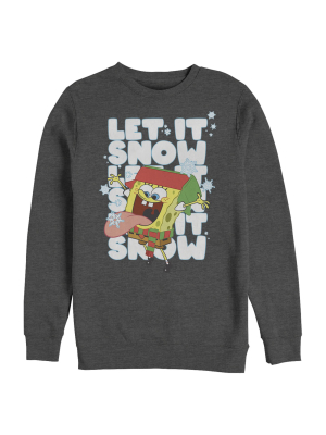 Men's Spongebob Squarepants Christmas Let It Snow Sweatshirt