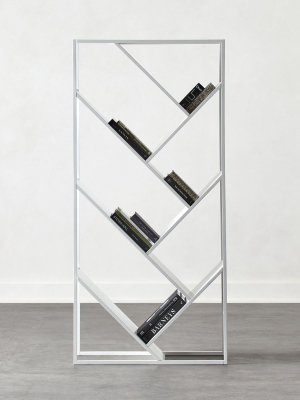 White Hi-gloss V Bookcase-room Divider