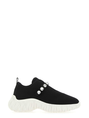 Miu Miu Crystal-embellished Slip On Sneakers