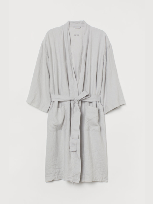 Washed Linen Bathrobe