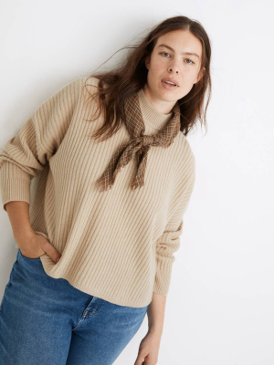 (re)sourced Cashmere Ribbed Mockneck Pullover Sweater