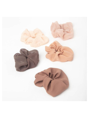 Terracotta Crepe Scrunchies 5-pack