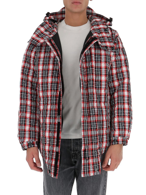 Burberry Asymmetric Hem Quilted Check Parka