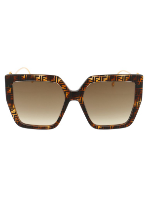 Fendi Eyewear Square Frame Oversize Sunglasses