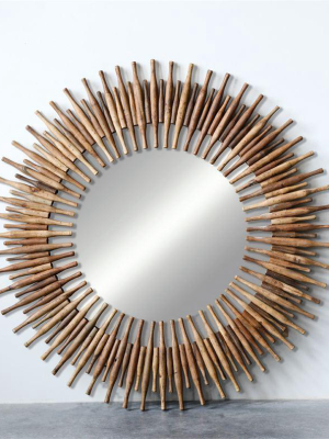 Found Wood Roti Pins Mirror