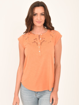 Ellie Coral Printed Top