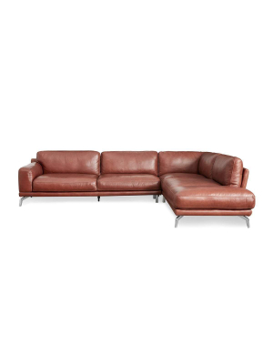 Peruna Leather Right Sectional