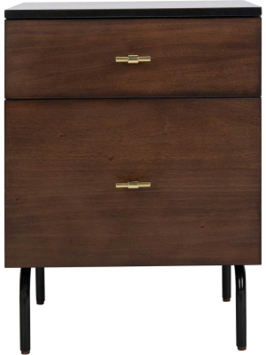 Gemma 2 Drawer Nightstand Walnut/black