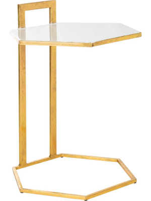 Mireya Hexagon C Table White/gold