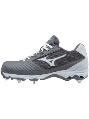 Mizuno 9-spike Advanced Sweep 4 Low Womens Metal Softball Cleat Womens Size 11.5 In Color Grey-white (9100)