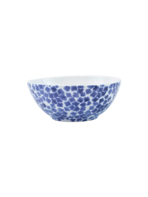 Vietri Viva Santorini Flower Small Serving Bowl - Blue & White