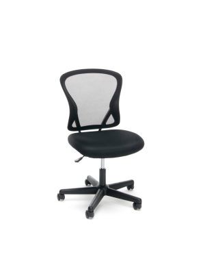 Essentials Collection Swivel Mesh Mid Back Armless Task Chair Black - Ofm