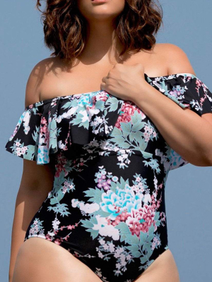 Raisins Curve Tortuga Off The Shoulder One Piece Swimsuit Y840581