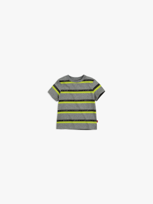 Toddler Boys 2t-4t Striped Neon Tee Shirt