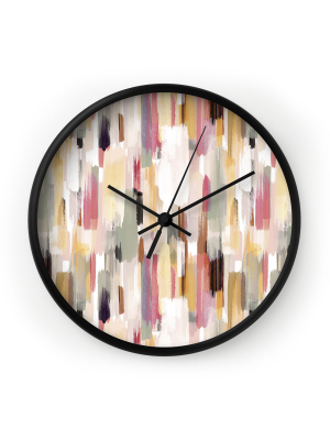 Ninola Design Rustic Texture Warm Wall Clock - Deny Designs