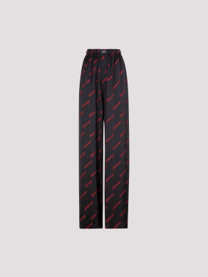 Balenciaga Allover Script Logo Pajama Pants