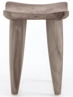 Zuri Outdoor Stool, Weathered Grey