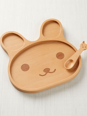 Wooden Bunny Dinner Set