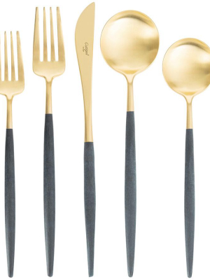 Goa Cutlery - Brushed Gold And Blue Handle - Sets