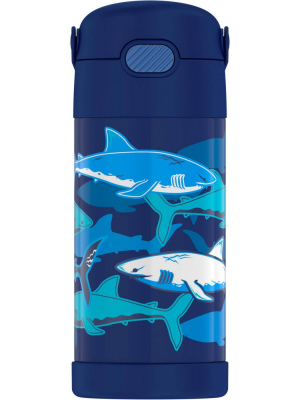 Thermos Sharks 12oz Funtainer Water Bottle With Bail Handle - Blue