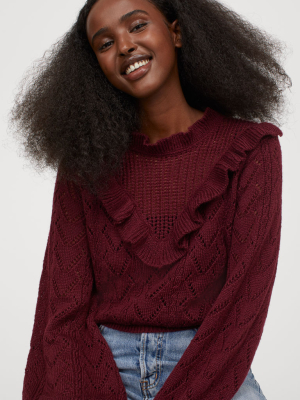 Knit Ruffle-detail Sweater