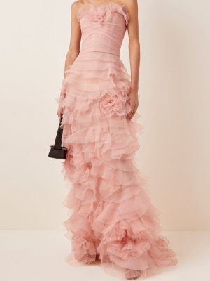 Ruffled Organza Gown